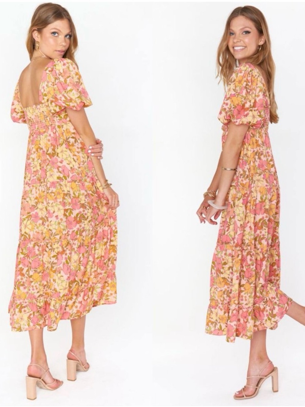 Show Me Your MuMu Linds Retro Midi Dress In Pretty Poppy Size Small